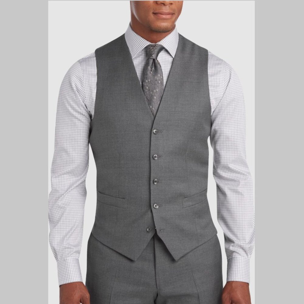 NEW Joseph Abboud Modern Fit Wool Gray Suit Vest